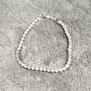 Classic CZ Tennis Bracelet set in Rhodium - 44 - 1/2 Carat Stones